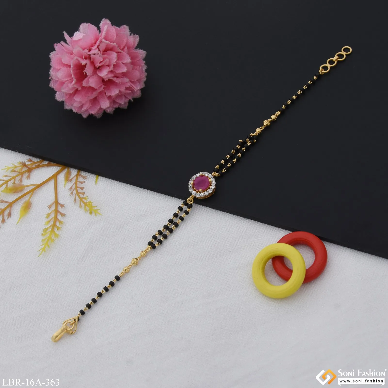 1 Gram Gold Plated Gorgeous Design Mangalsutra Bracelet for Women - Style A363