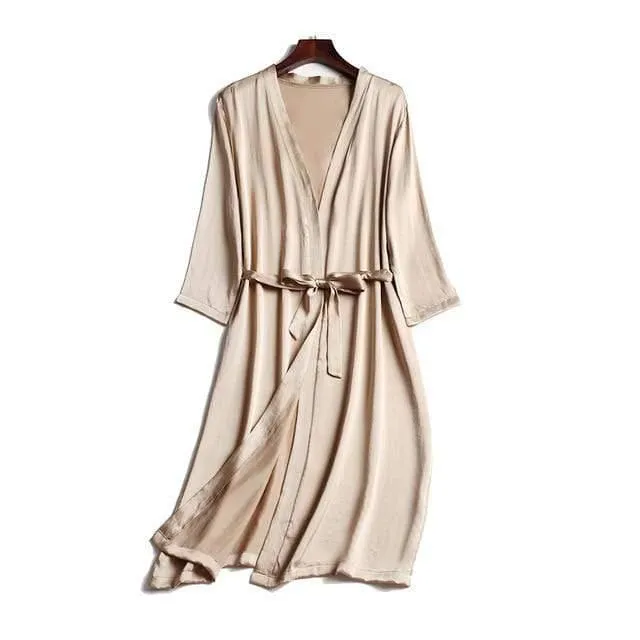 100% Natural Silk Healthy Sleep Robes For Women