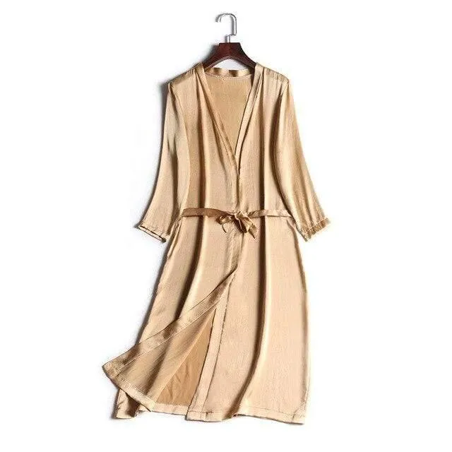 100% Natural Silk Healthy Sleep Robes For Women