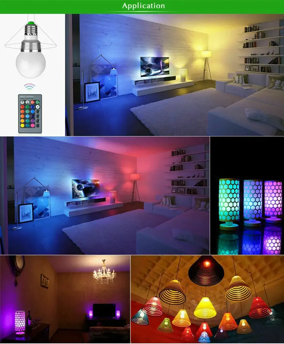 16Color Changing LED RGB Globe Light Bulbs