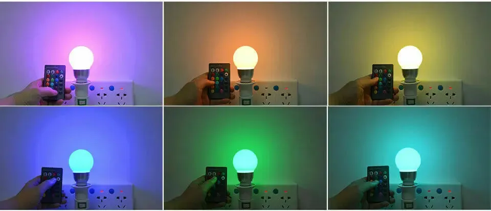 16Color Changing LED RGB Globe Light Bulbs