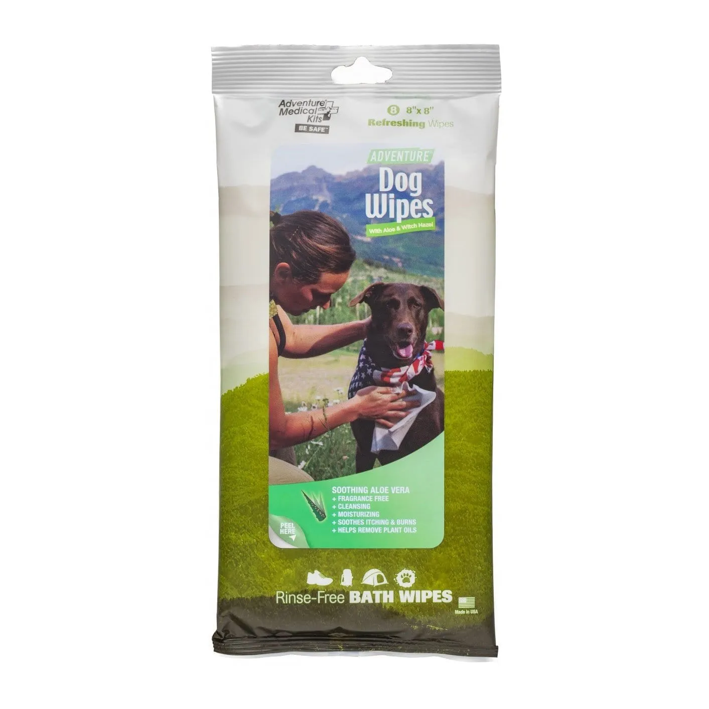 Adventure Medical Kit Adventure Dog Wipes, 8"x8",  Pkg./8