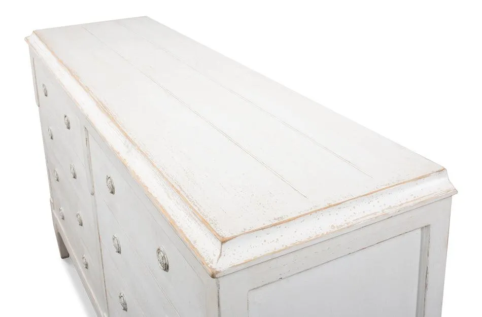 Antique White Faux Drawer Sideboard