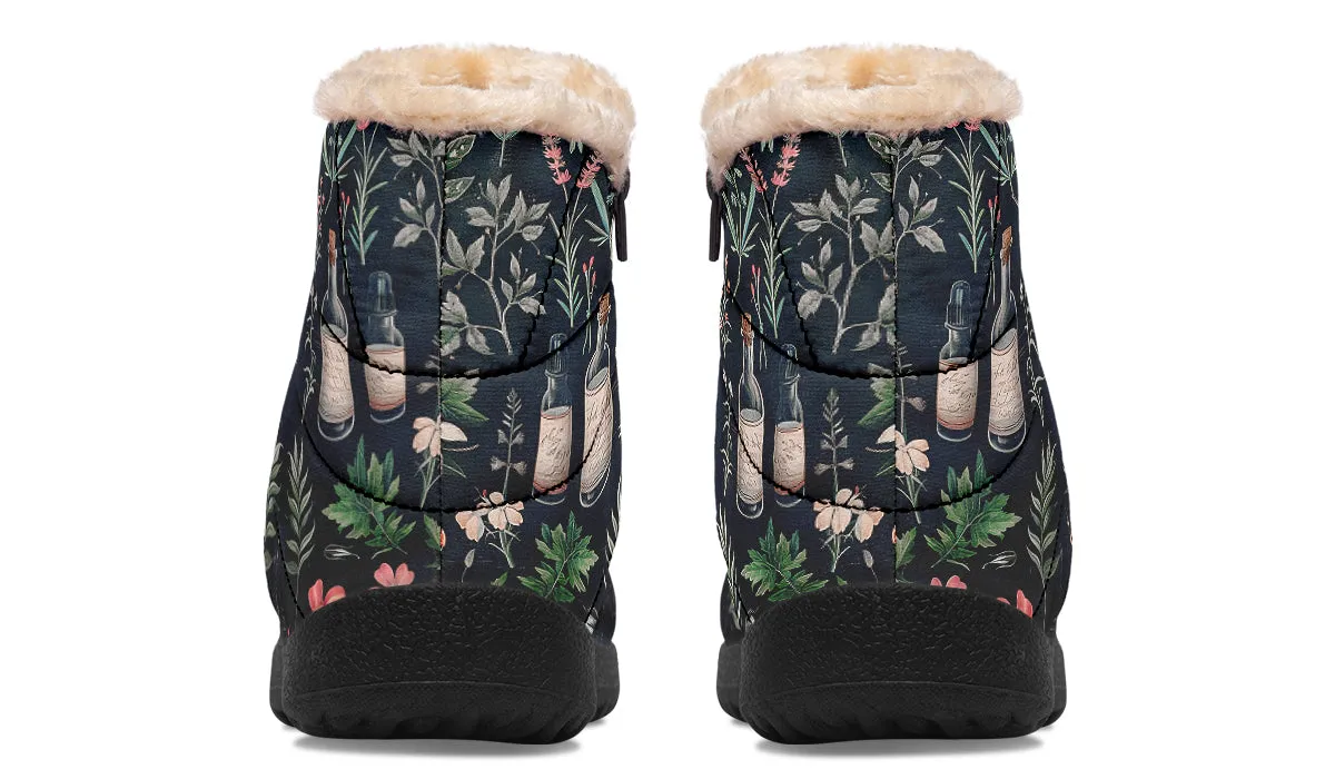 Apothecary Haven Comfy Winter Boots - Warm Vegan Boots with Side Zipper and Anti-Slip Soles