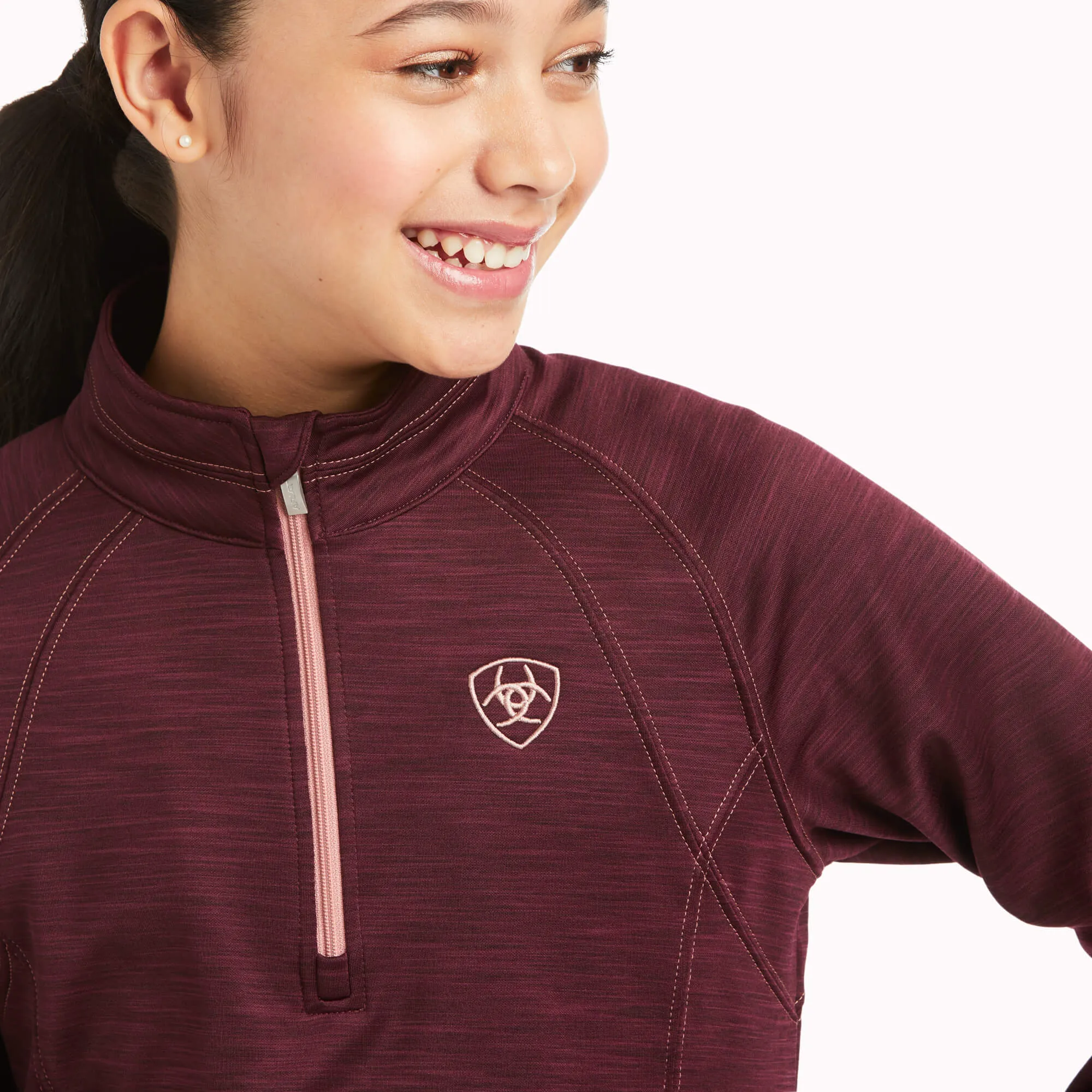 Ariat Children's Tek Team Half Zip Windsor Wine Sweatshirt 10037638