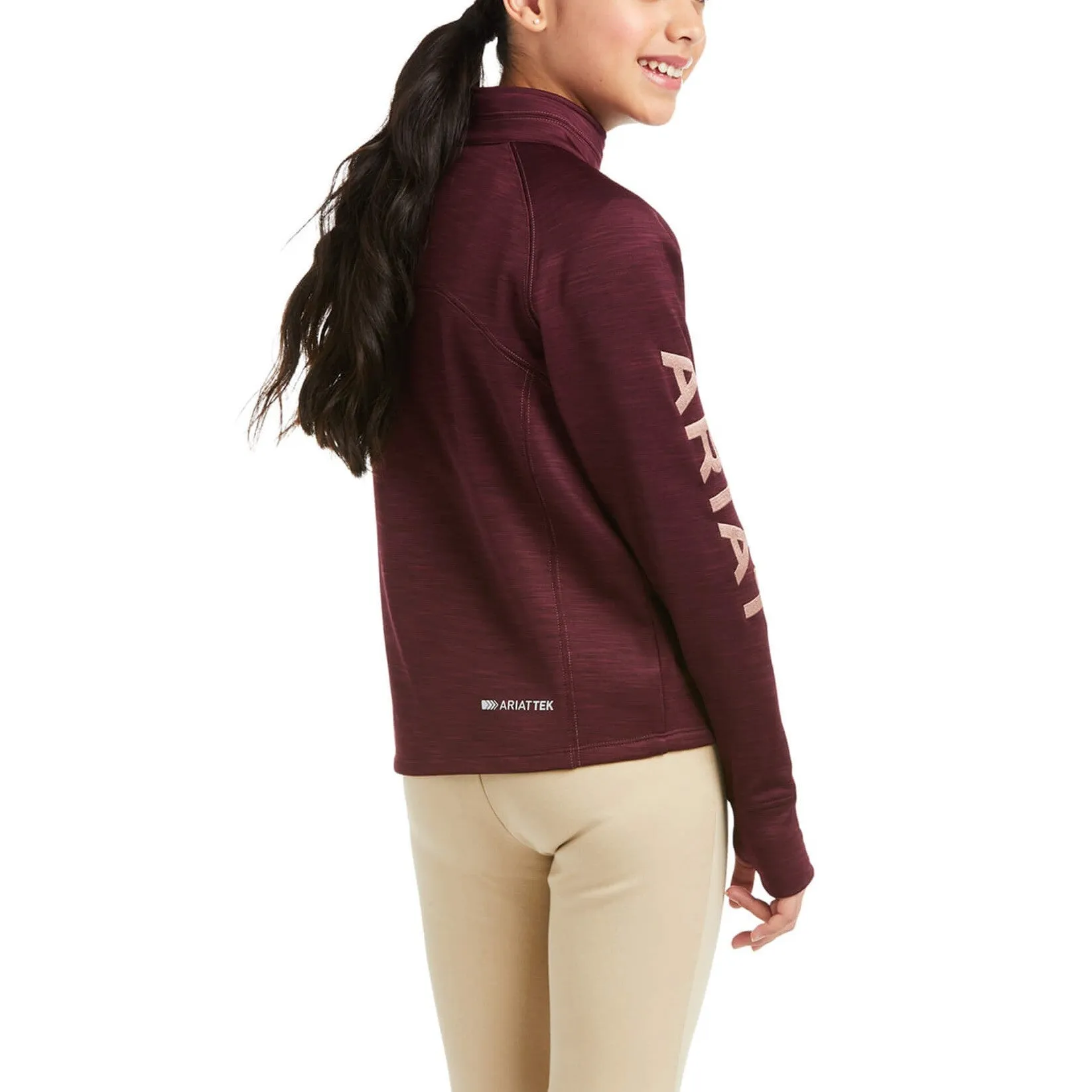 Ariat Children's Tek Team Half Zip Windsor Wine Sweatshirt 10037638