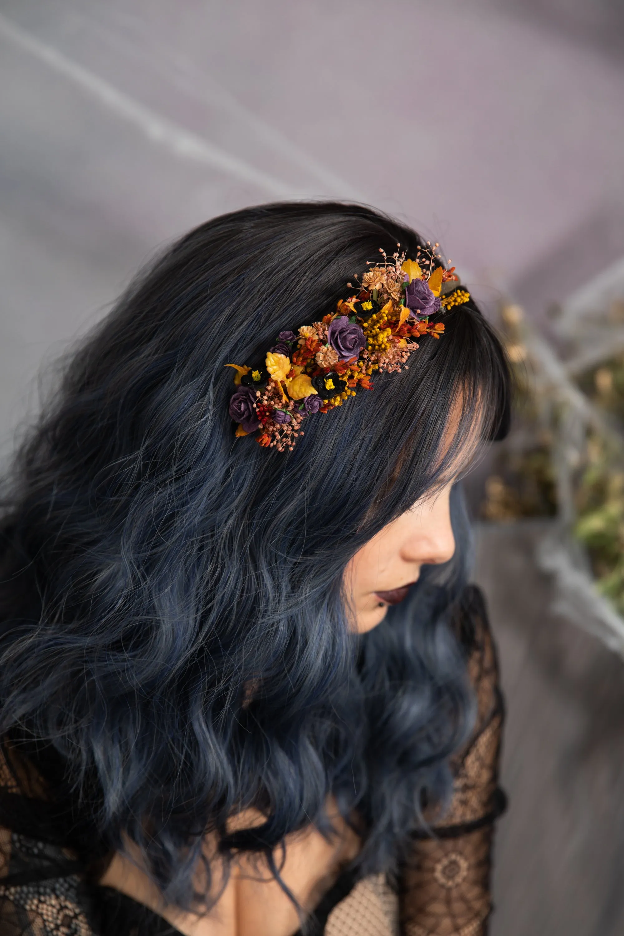 Autumn bridal flower headband