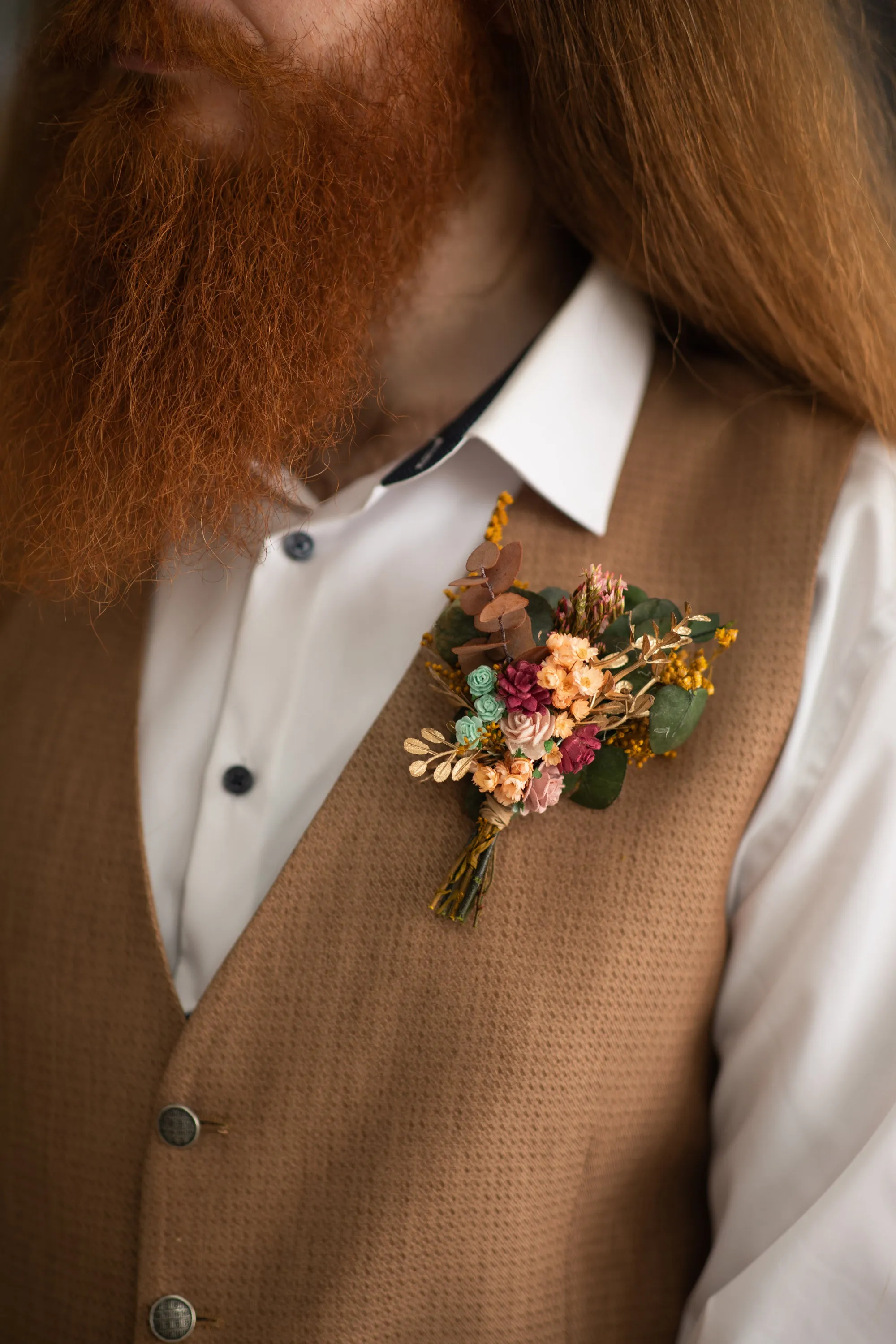 Autumn flower boutonniere