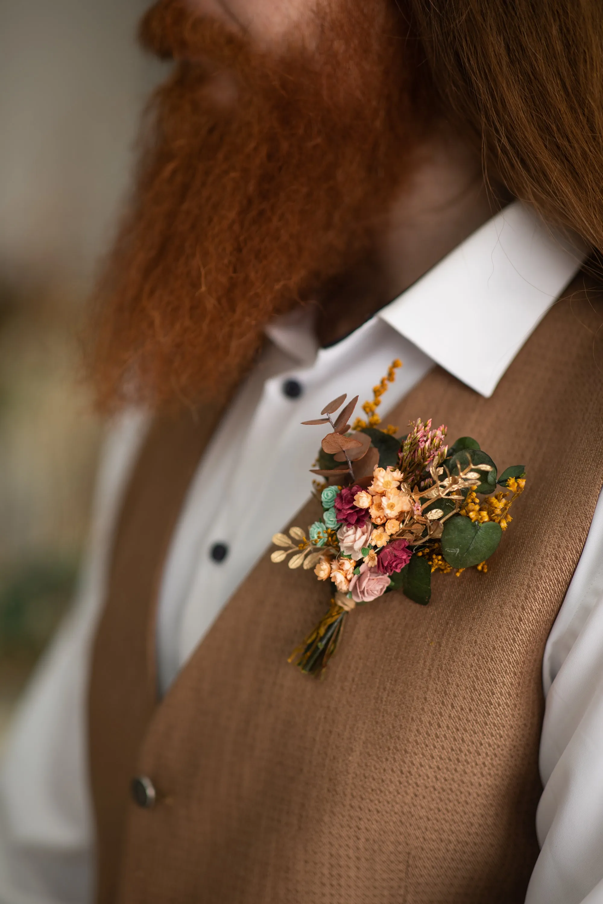 Autumn flower boutonniere