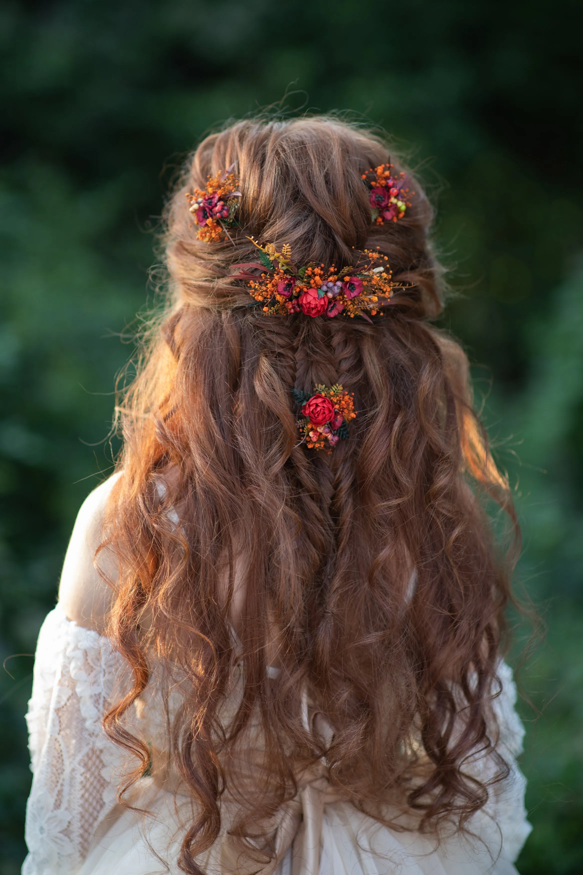 Autumn flower hair comb Fall wedding comb Flower hair jewellery Bridal hair accessories Handmade custom accessories October wedding Magaela