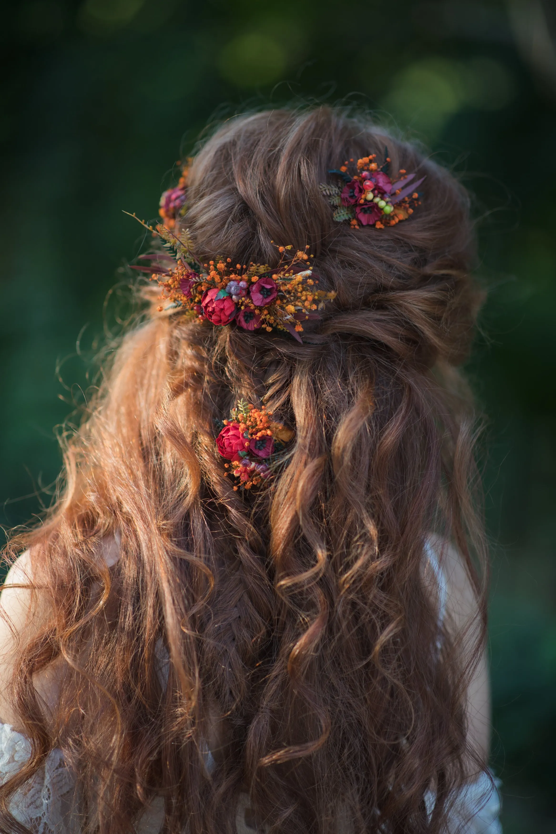 Autumn flower hair comb Fall wedding comb Flower hair jewellery Bridal hair accessories Handmade custom accessories October wedding Magaela