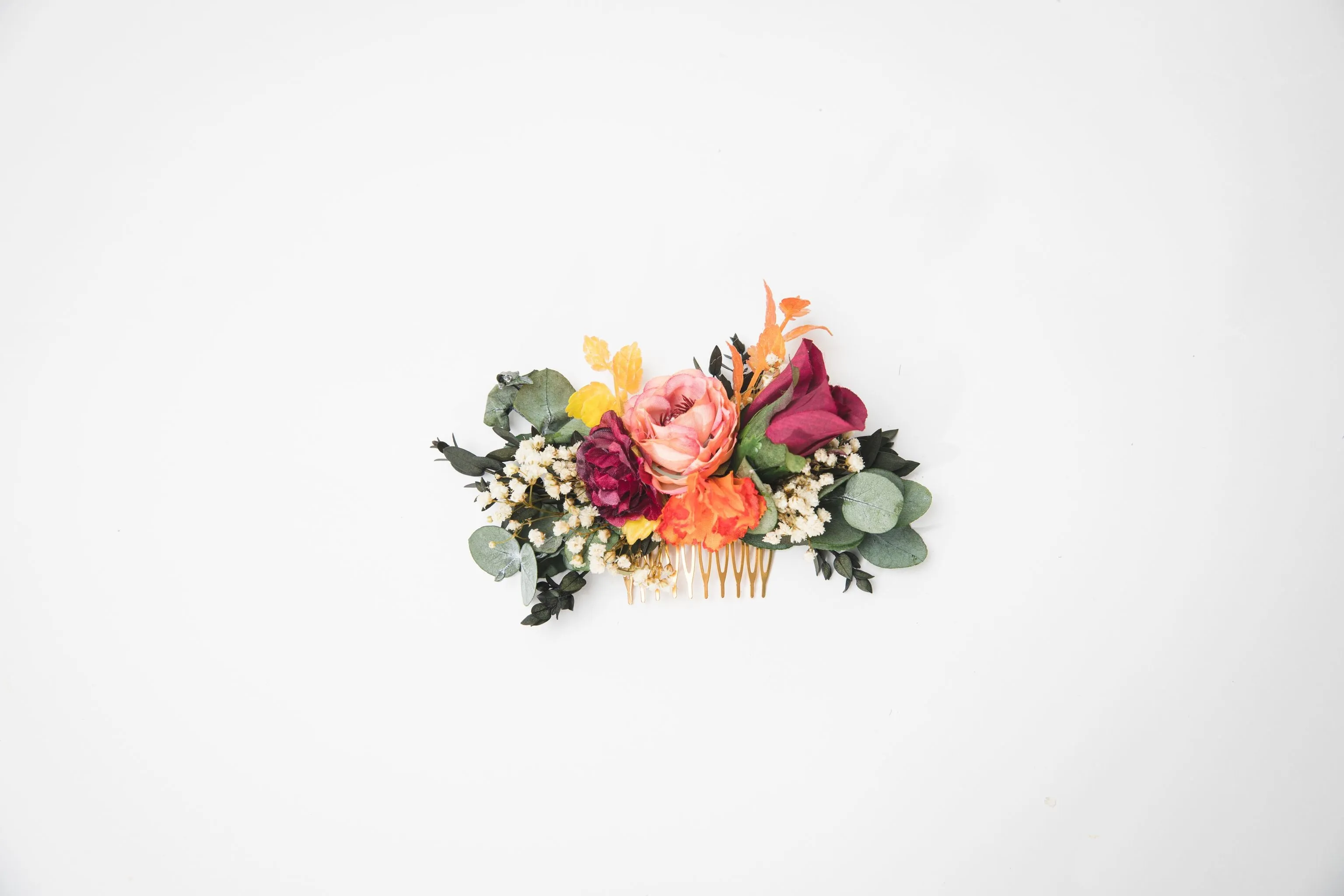 Autumn flower hair comb Wedding hair comb Bridal headpiece Eucalyptus hair comb Fall headpiece Magaela Flower Hair accessories Handmade