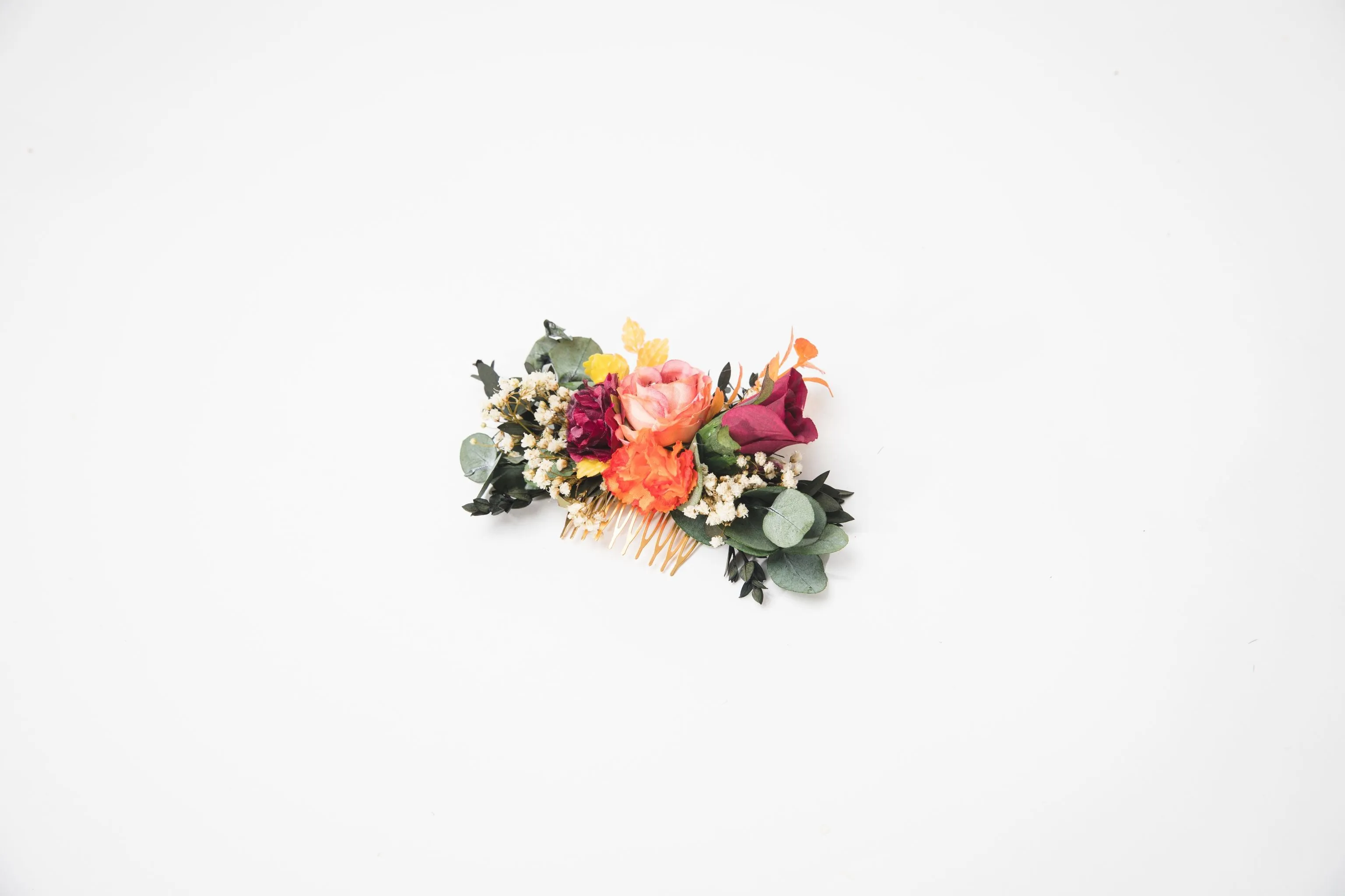 Autumn flower hair comb Wedding hair comb Bridal headpiece Eucalyptus hair comb Fall headpiece Magaela Flower Hair accessories Handmade