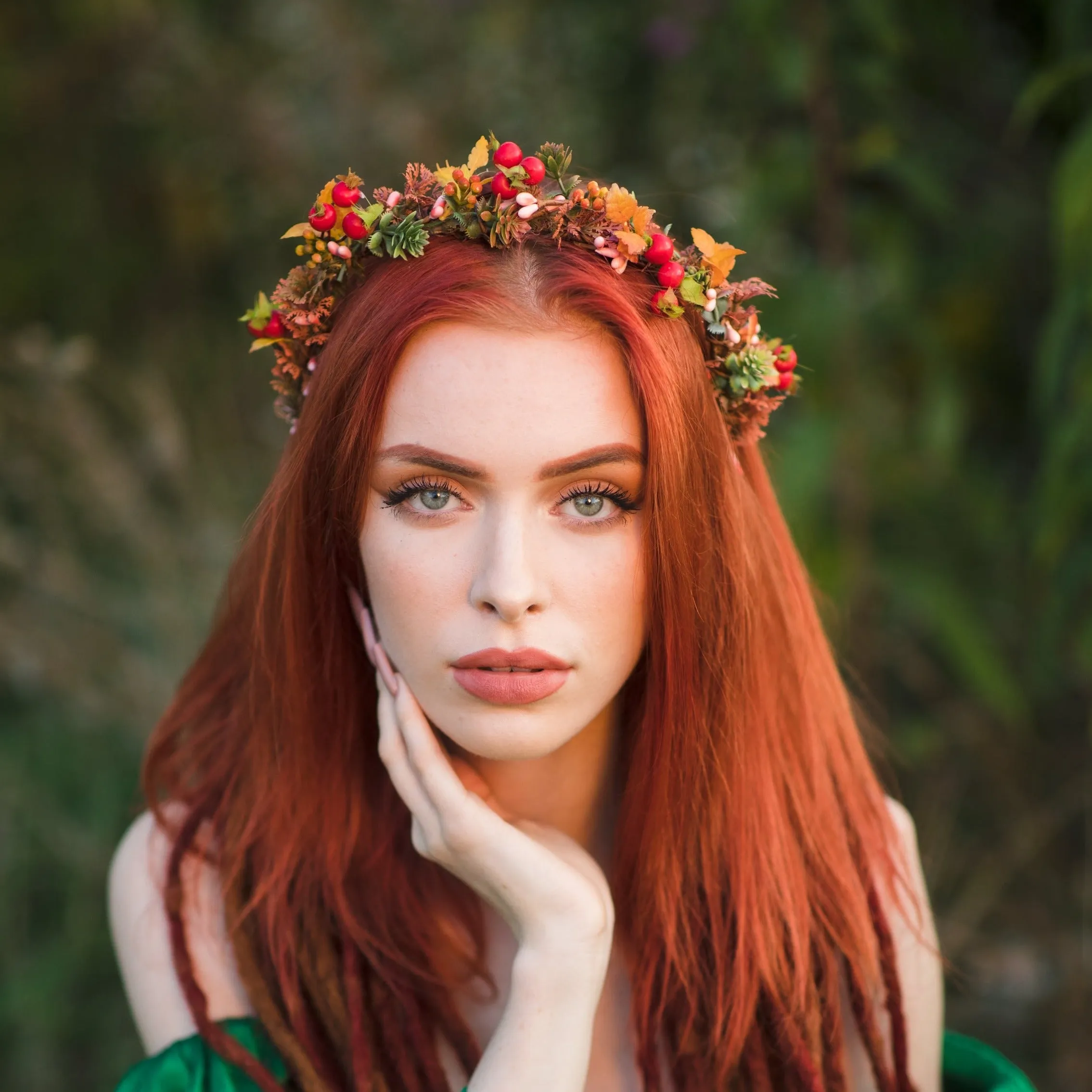 Autumn flower half wreath