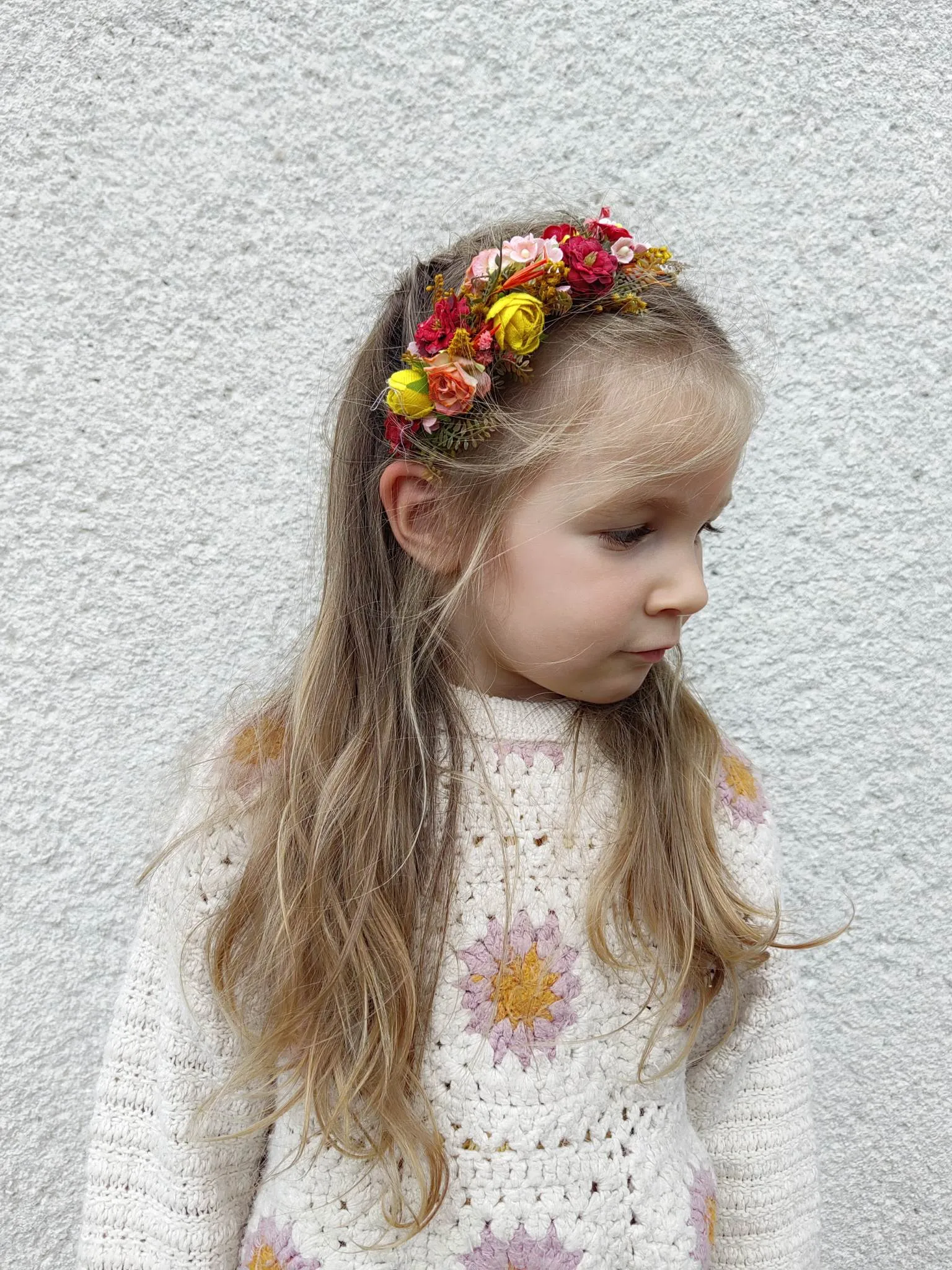 Autumn red and yellow headband