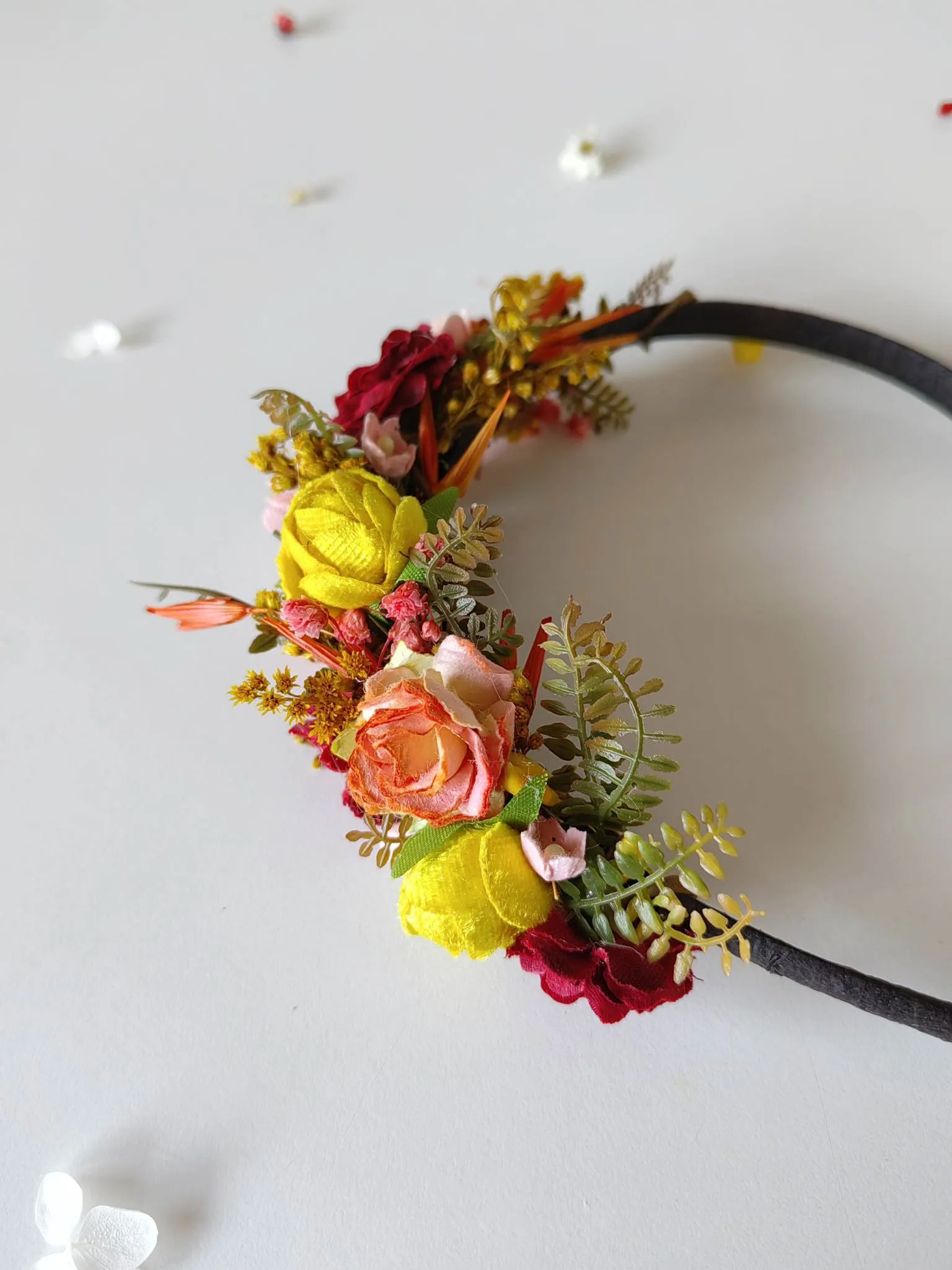 Autumn red and yellow headband