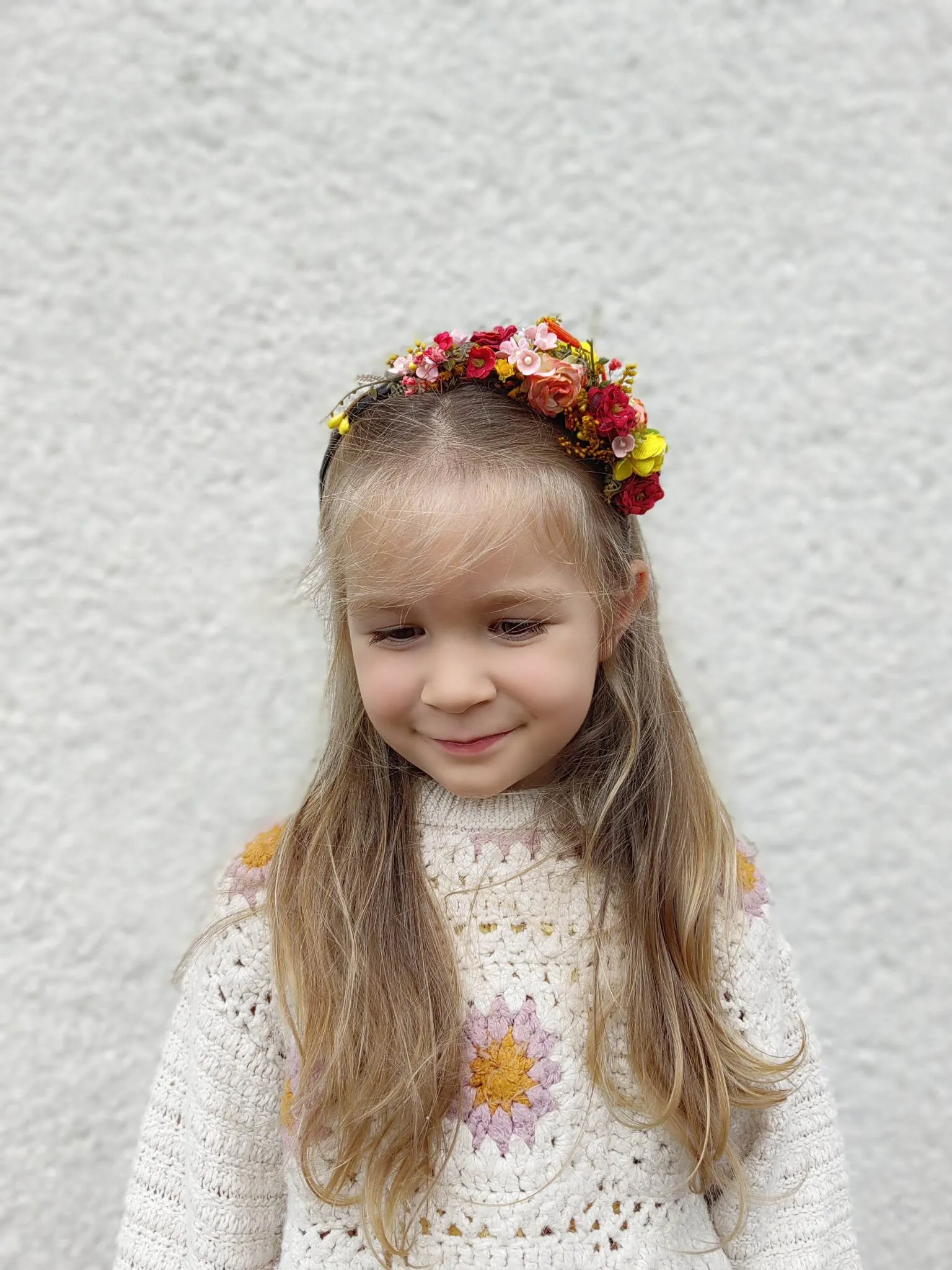 Autumn red and yellow headband