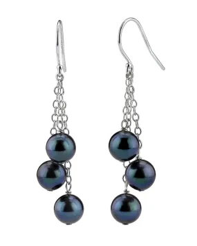 Black Akoya Pearl Cluster Earrings