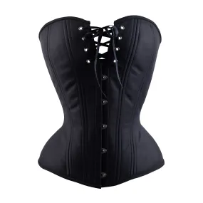 Black Cashmere Overbust Corset, Hourglass Silhouette, NEW