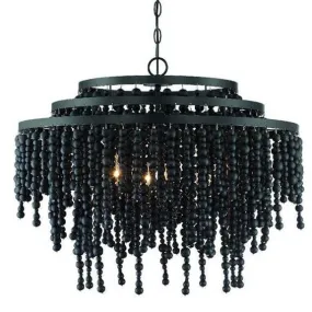 Black Poppy Beaded Chandelier