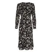 Blossoms Floral Print Button Front Dress