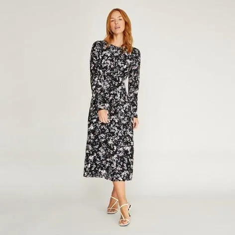 Blossoms Floral Print Button Front Dress