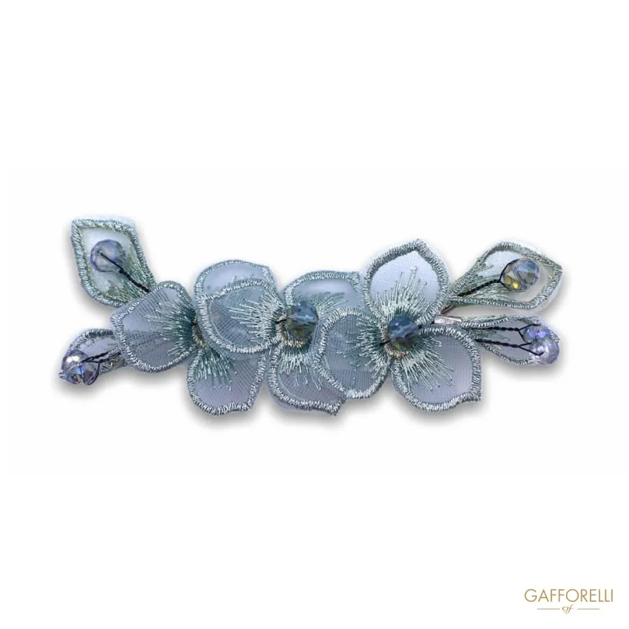 Brooch with Floral Pattern and Rhinestones H267- Gafforelli Srl