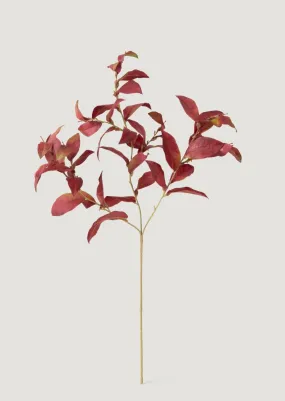 Burgundy Faux Fall Tea Leaf Stem - 30"