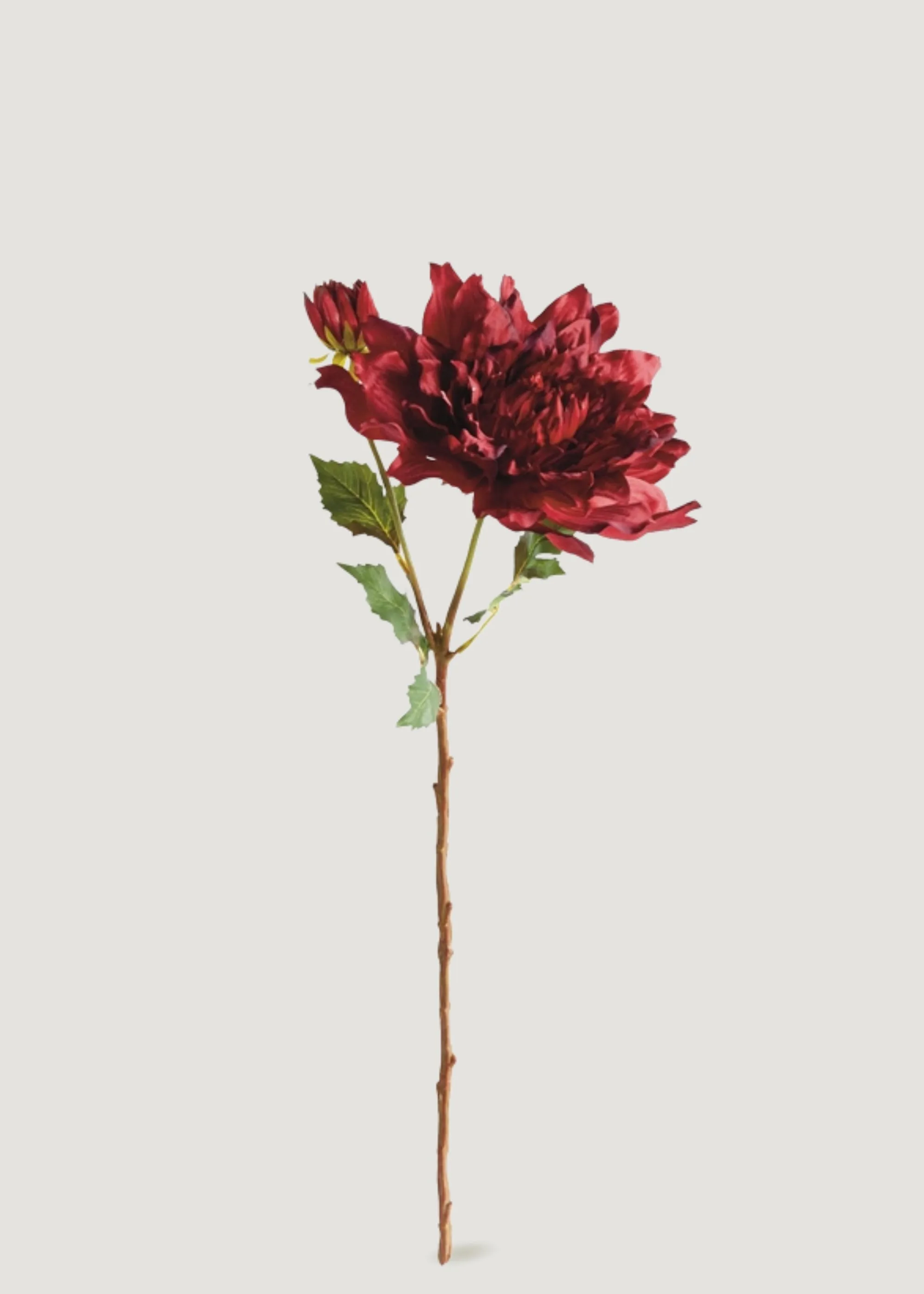 Burgundy Red Artificial Dahlia Flower - 21.5"