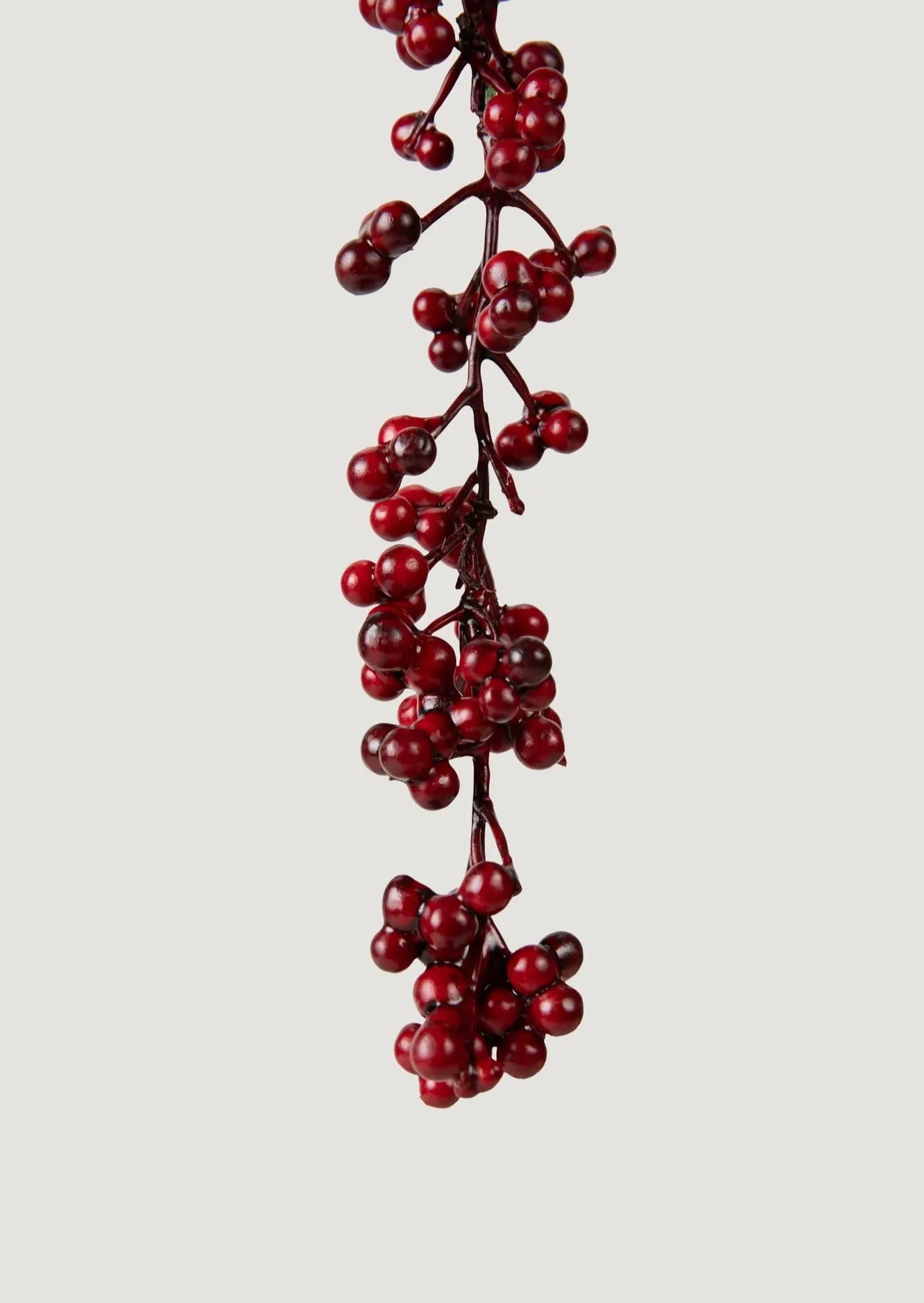 Burgundy Red Faux Hanging Berry Branch - 45"