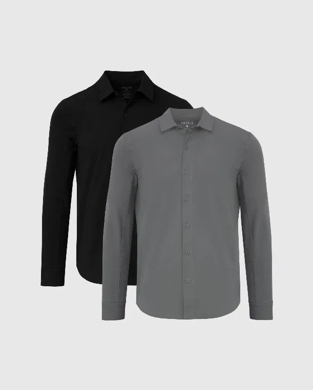 Carbon & Black Commuter Long Sleeve Shirt 2-Pack