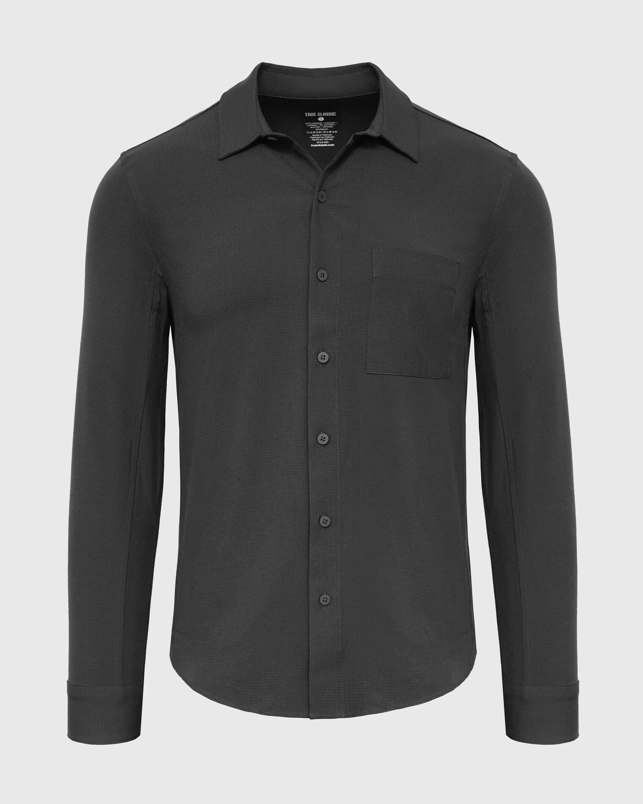 Charcoal Heather Gray Long Sleeve Ripstop Commuter Shirt