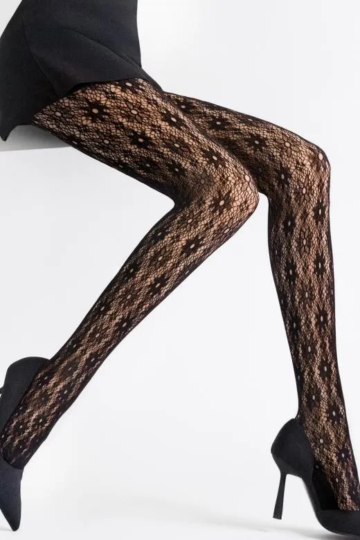 Chary B15 Patterned Fishnet Tights