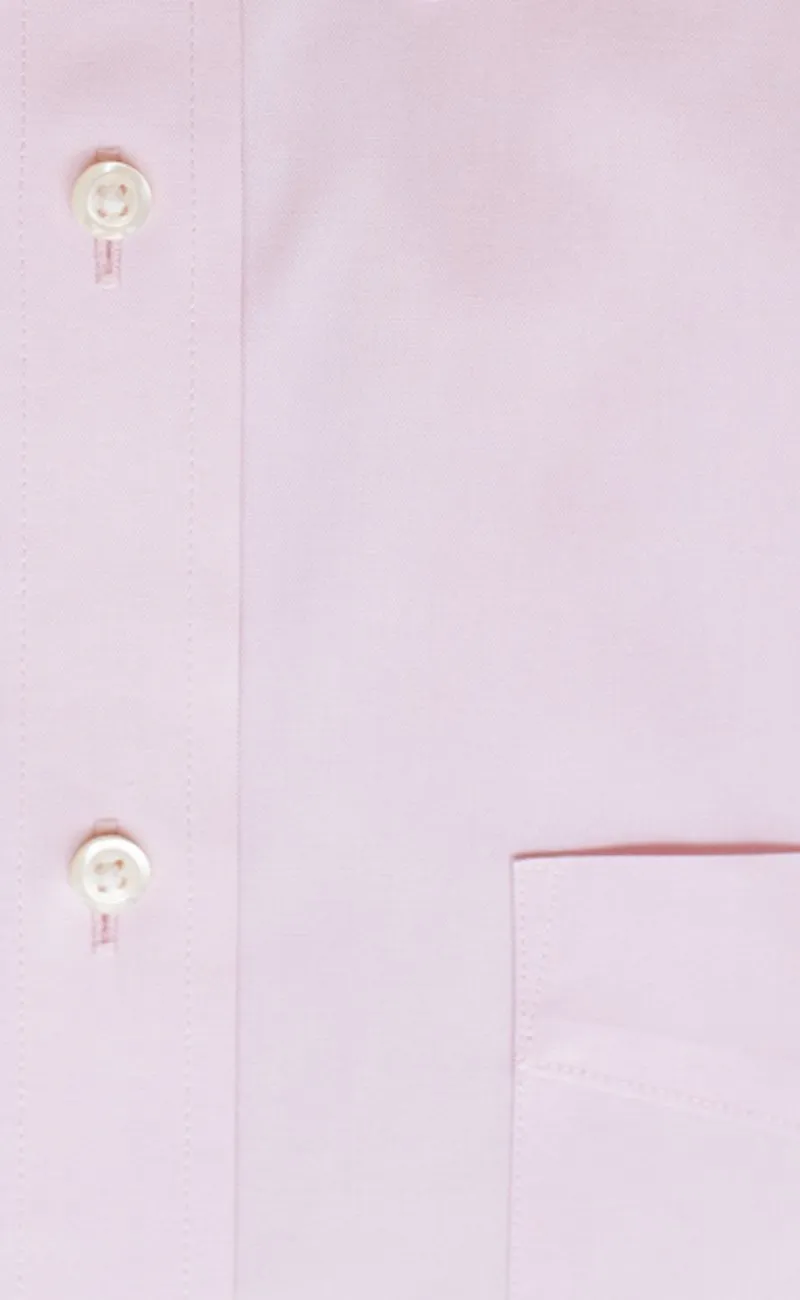 Classic Fit Pink Solid Point Collar Supima® Cotton Non-Iron Pinpoint Oxford Dress Shirt (B/T)