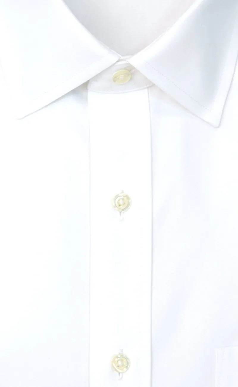 Classic Fit White Solid Spread Collar Supima® Cotton Non-Iron Pinpoint Oxford Dress Shirt (B/T)