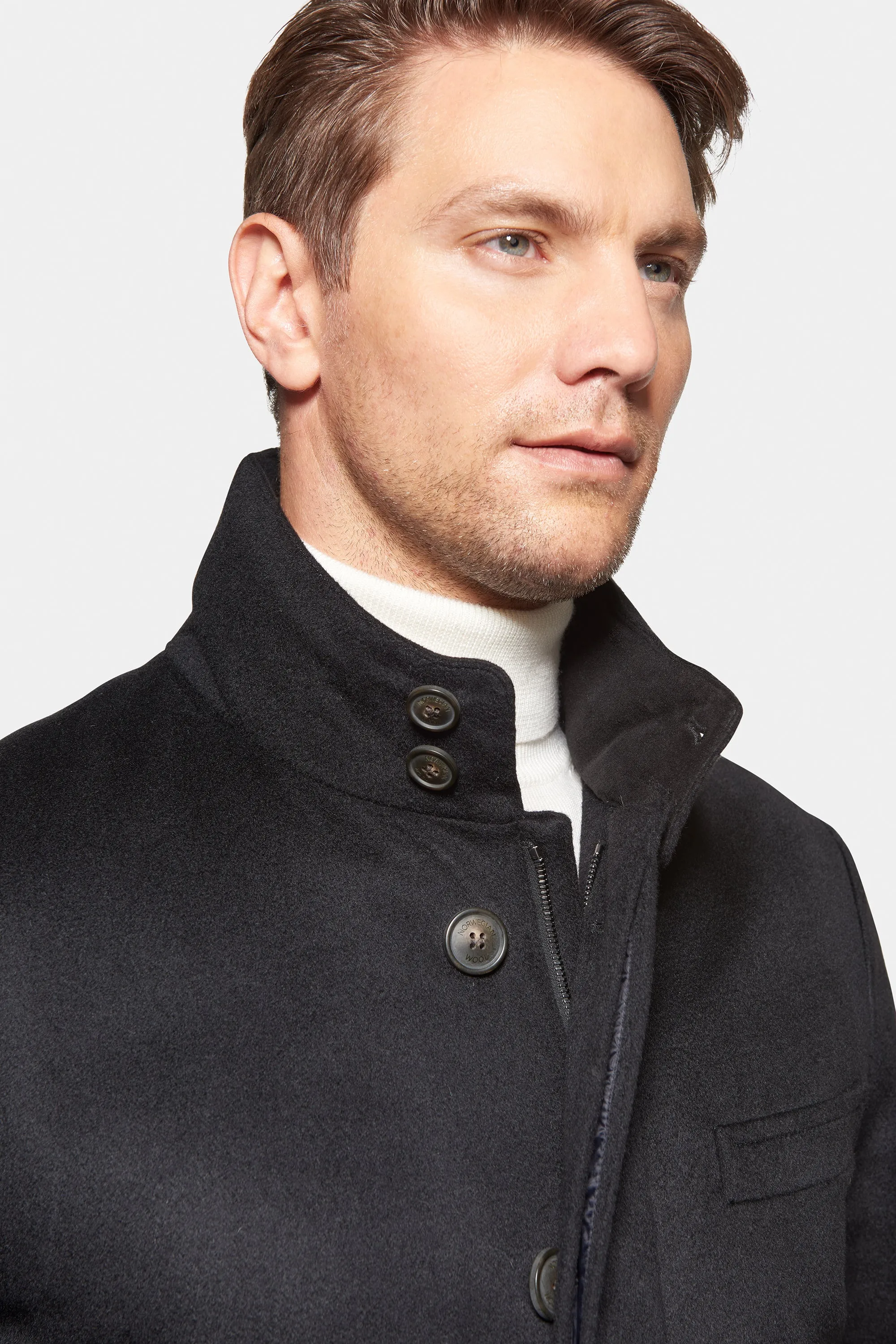 Classic Wool Car Coat, Black