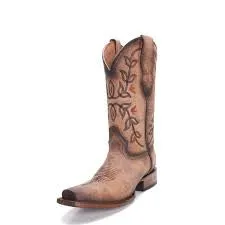 Corral L2032 Ladies Distressed Brown Floral