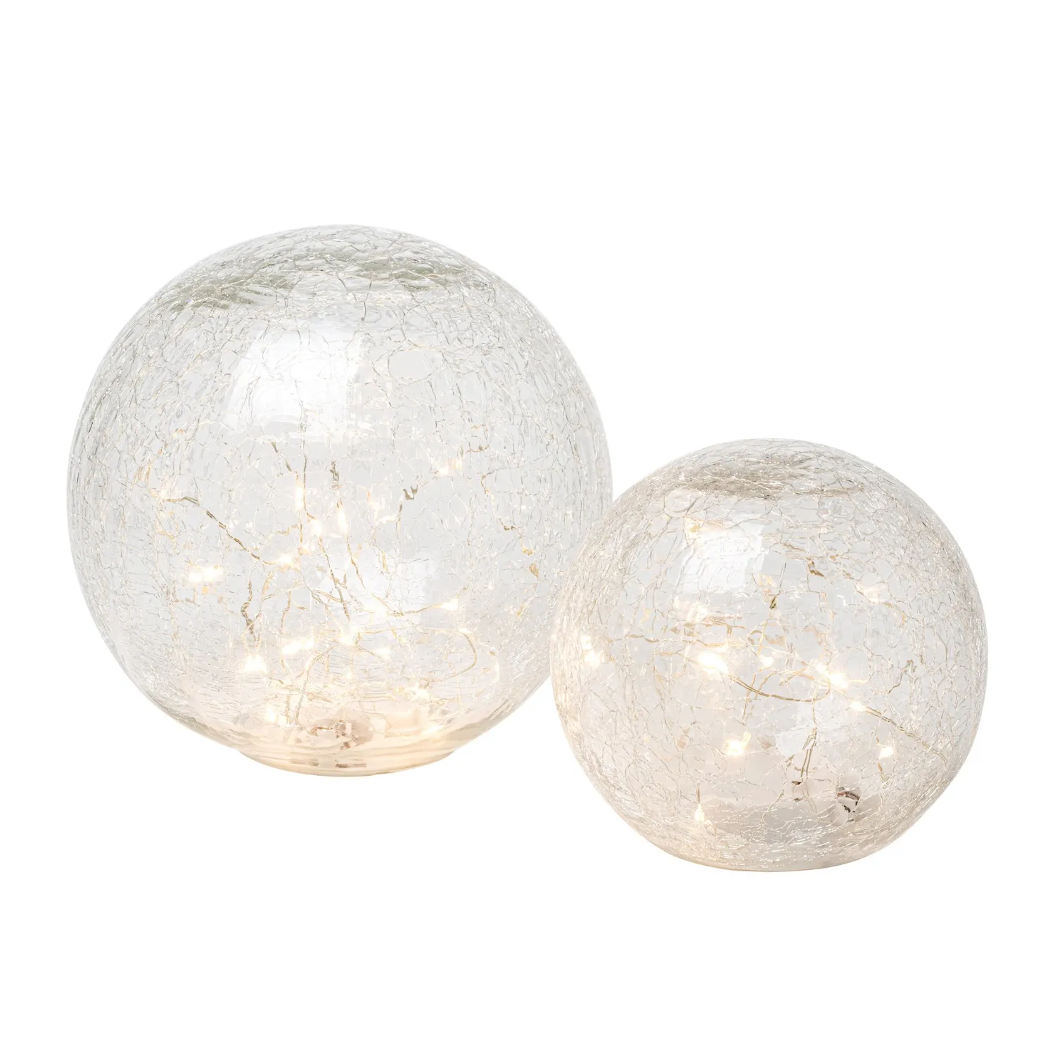 Crackle LED Glass Globe Light