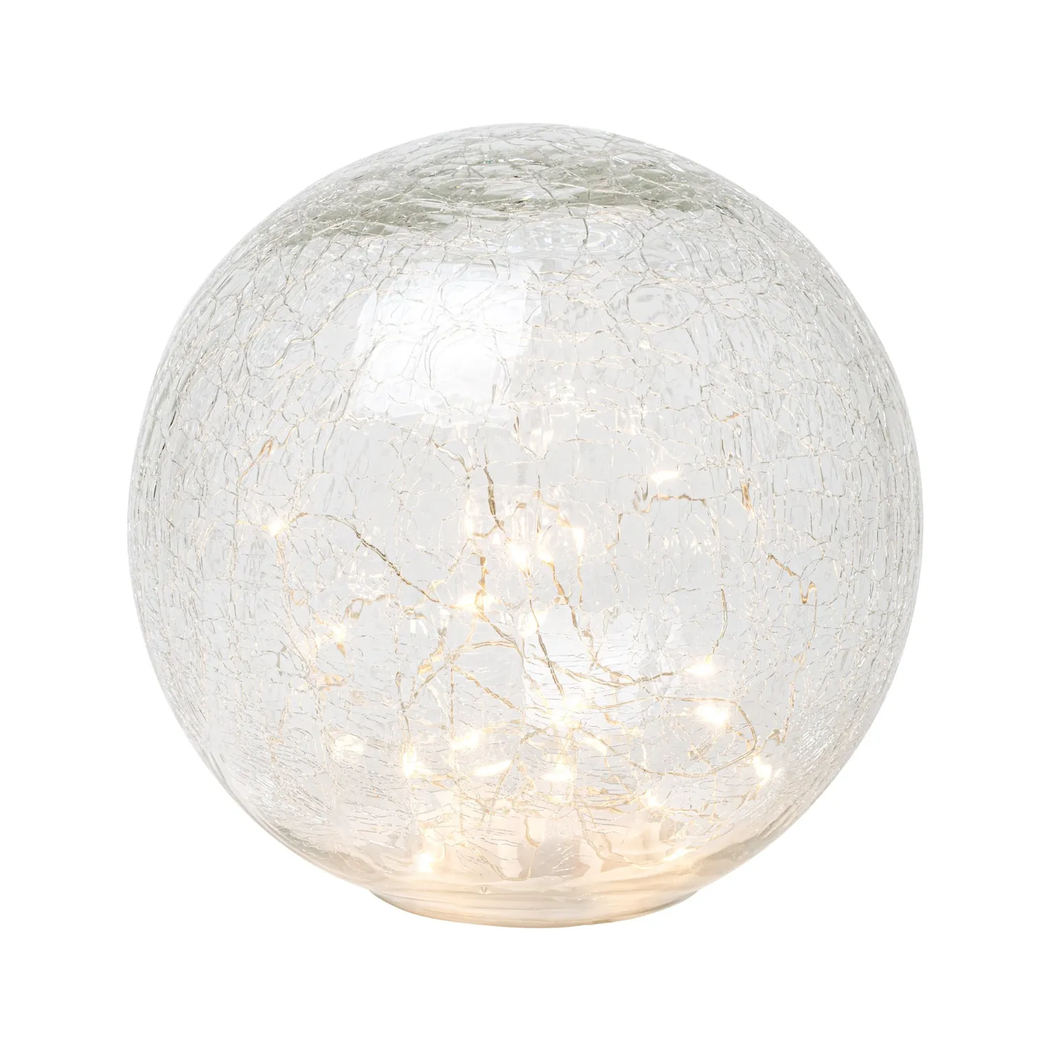 Crackle LED Glass Globe Light