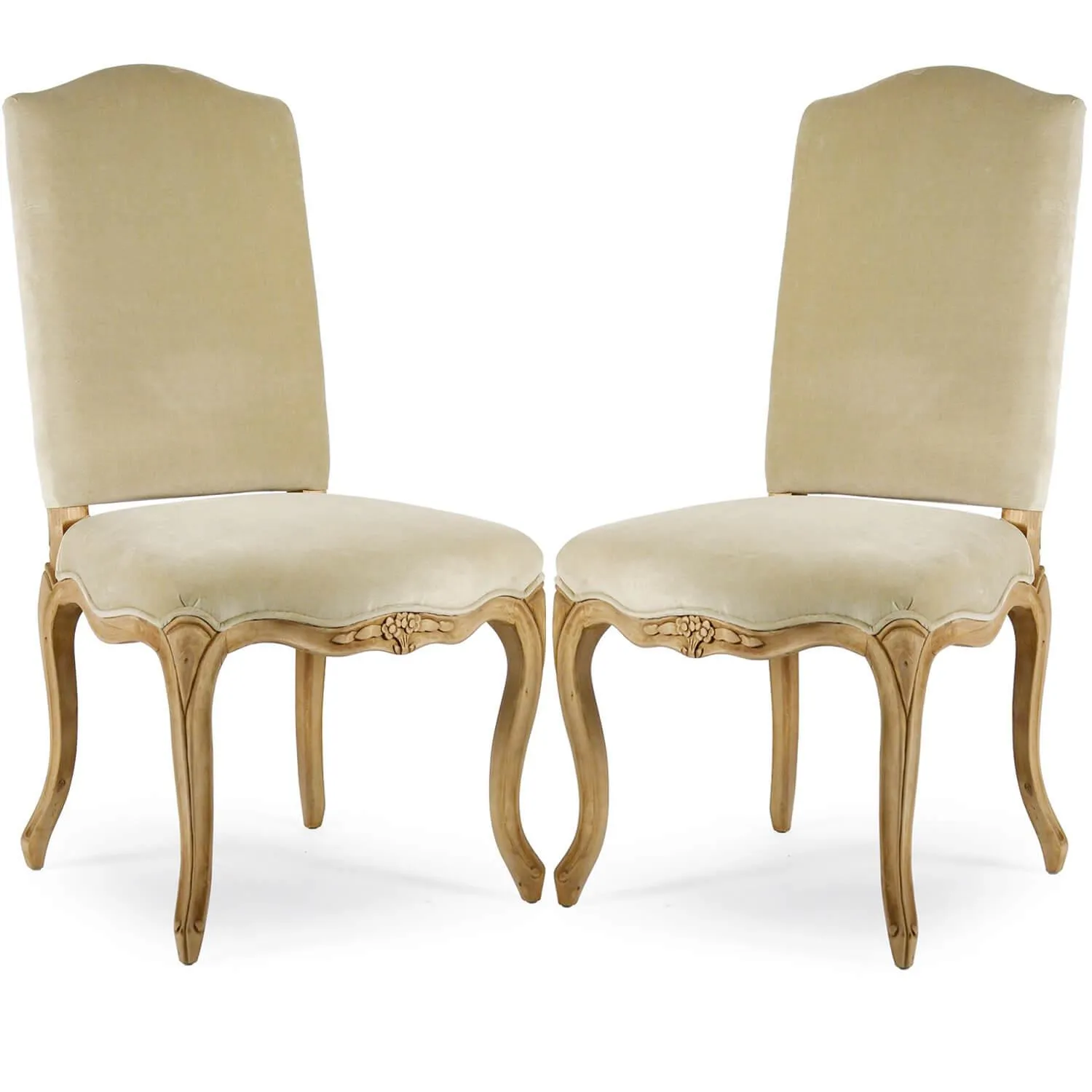 Cream Cushioned Back French Chairs