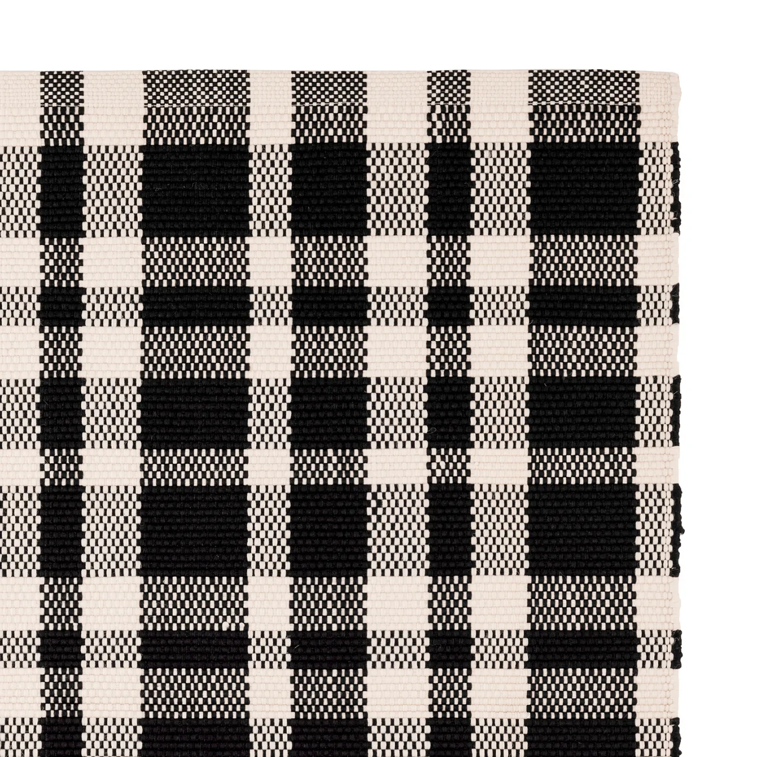 Dash & Albert Tattersall Black Indoor Outdoor Rug