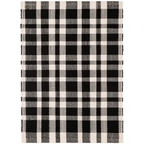 Dash & Albert Tattersall Black Indoor Outdoor Rug