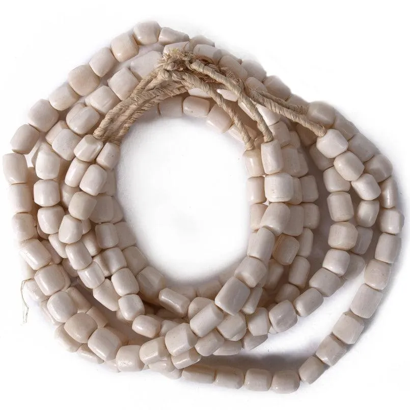 Decorative White Bone Bead Strands - Set of 4