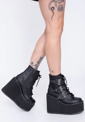 DemoniaCult - Swing 103 Black Vegan Leather - Girl Shoes