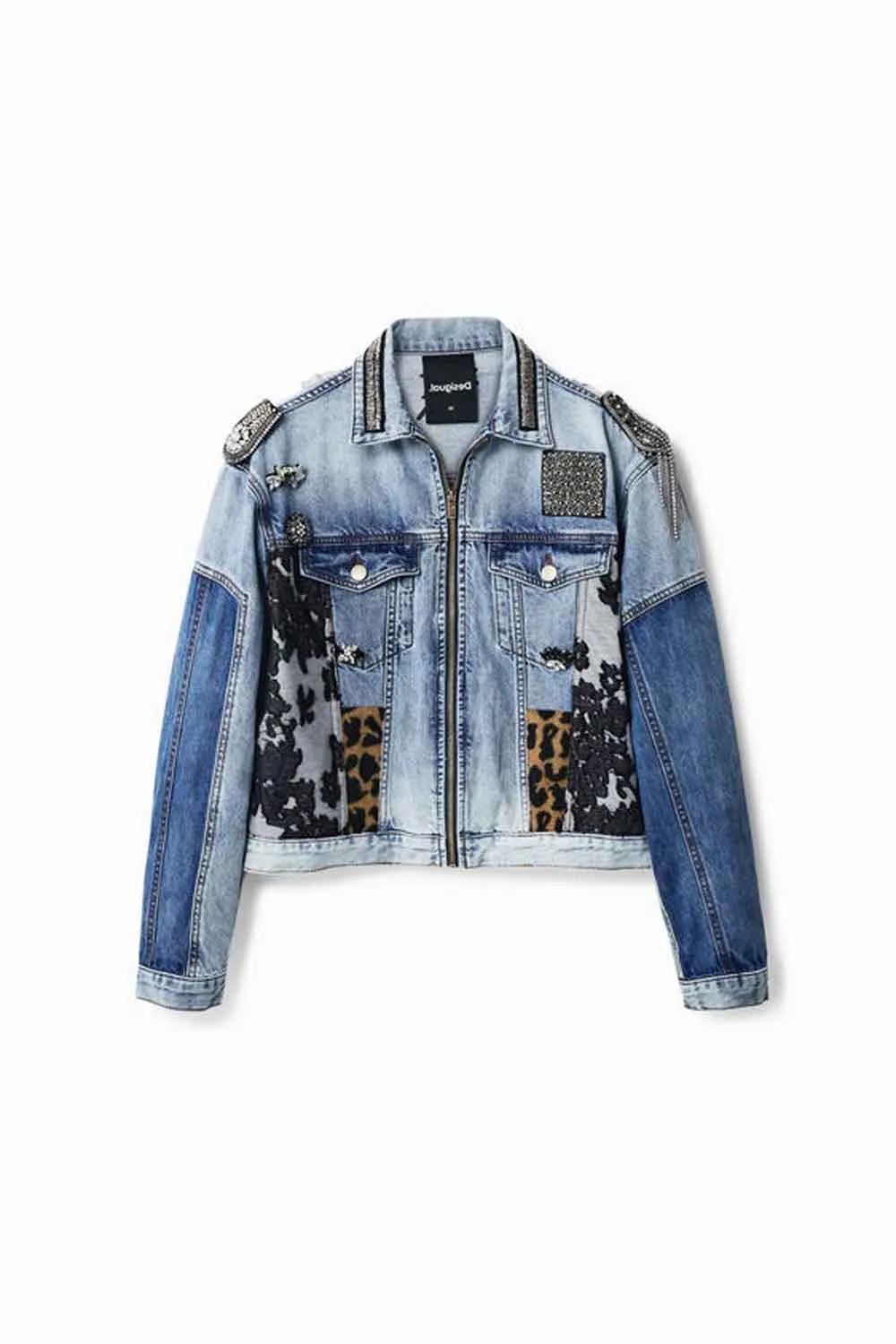 DESIGUAL PATCHWORK DENIM TRUCKER JACKET