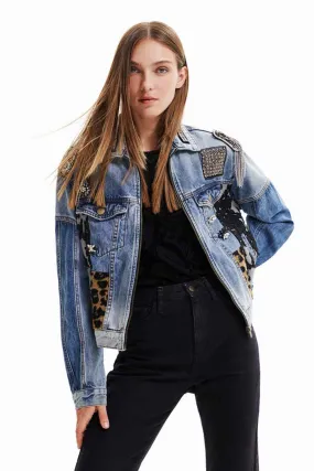 DESIGUAL PATCHWORK DENIM TRUCKER JACKET