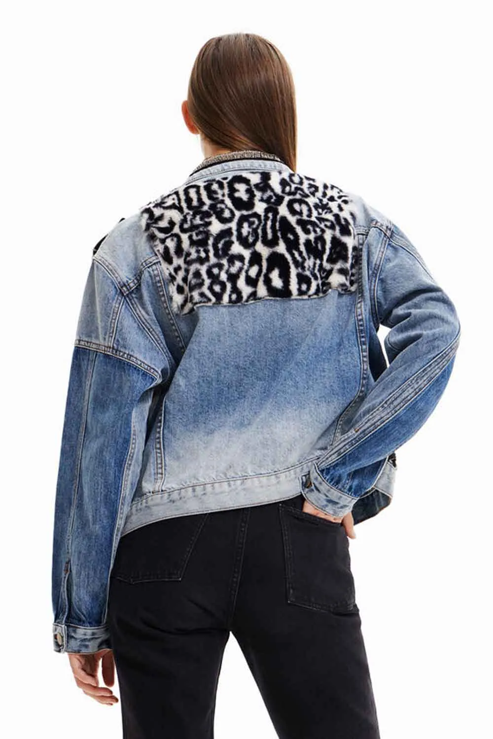 DESIGUAL PATCHWORK DENIM TRUCKER JACKET