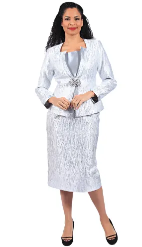 Diana Couture Church Suit 8666-Silver