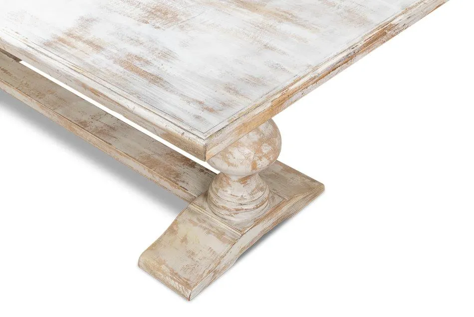 Distressed French Country Double Pedestal Table