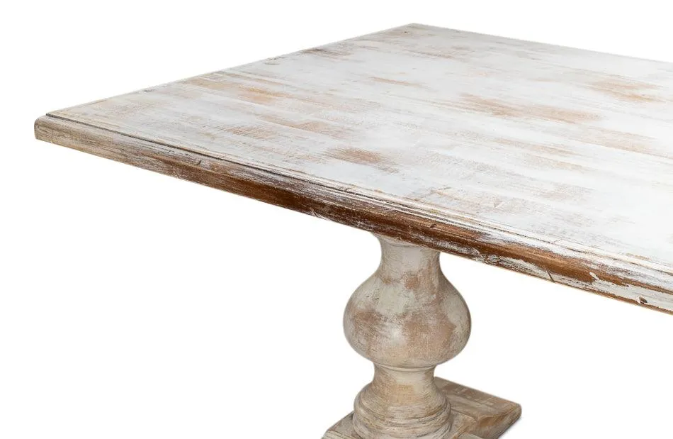 Distressed French Country Double Pedestal Table